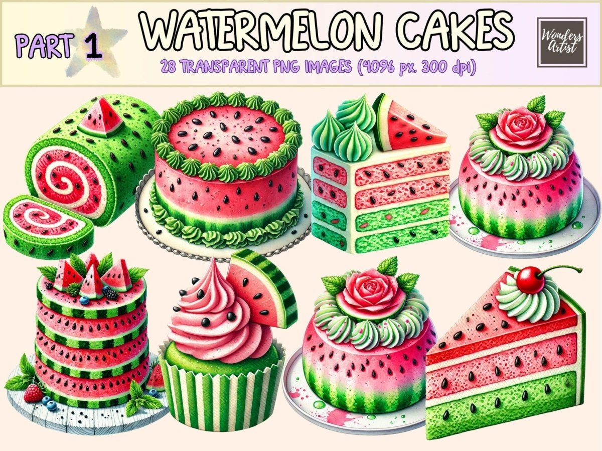 Watermelon Cakes Clipart cake clipart cake images cupcake clipart - WondersArtist
