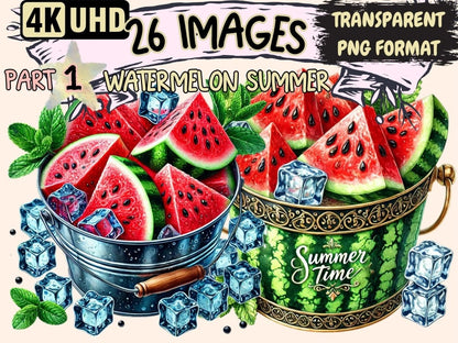 Watermelon Summer Clipart fruit - themed clipart - Wonders Artist