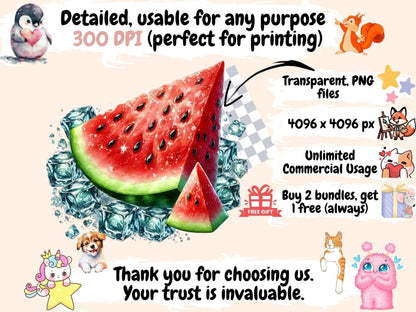 Watermelon Summer Clipart fruit - themed clipart - Wonders Artist