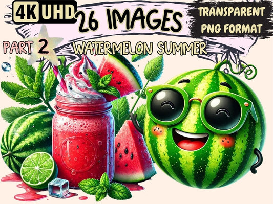Watermelon Summer (P2) Clipart fruit - themed clipart - Wonders Artist