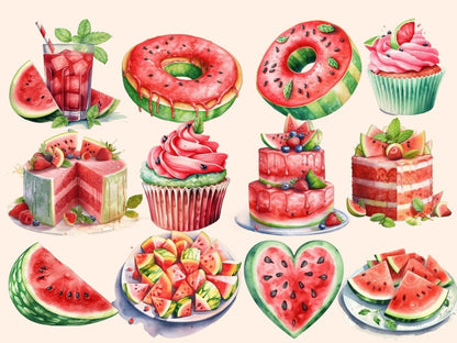 Watermelon Watercolor Clipart beach clipart - Wonders Artist