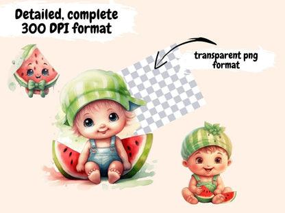 Watermelon Watercolor Clipart beach clipart - Wonders Artist