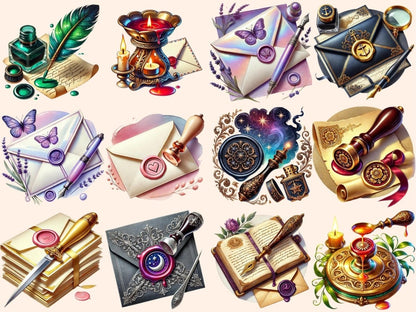 Wax Seal Stamps & Stationery Clipart classic seal clipart - Wonders Artist