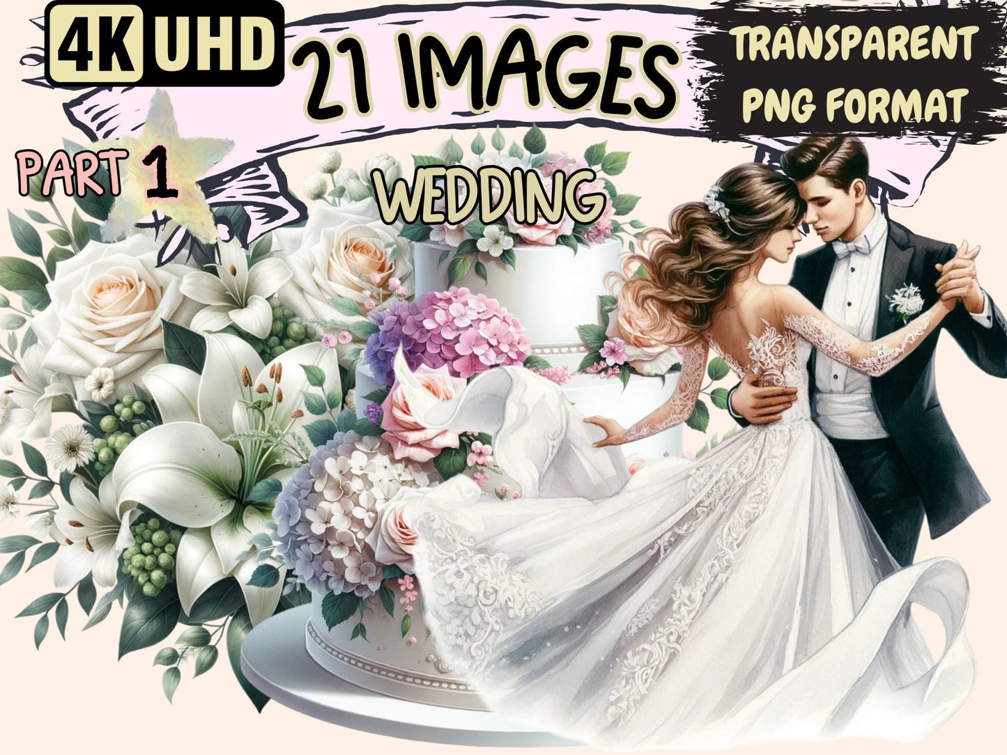 Wedding Clipart - High - Quality Instant Digital Download for Creative Projects