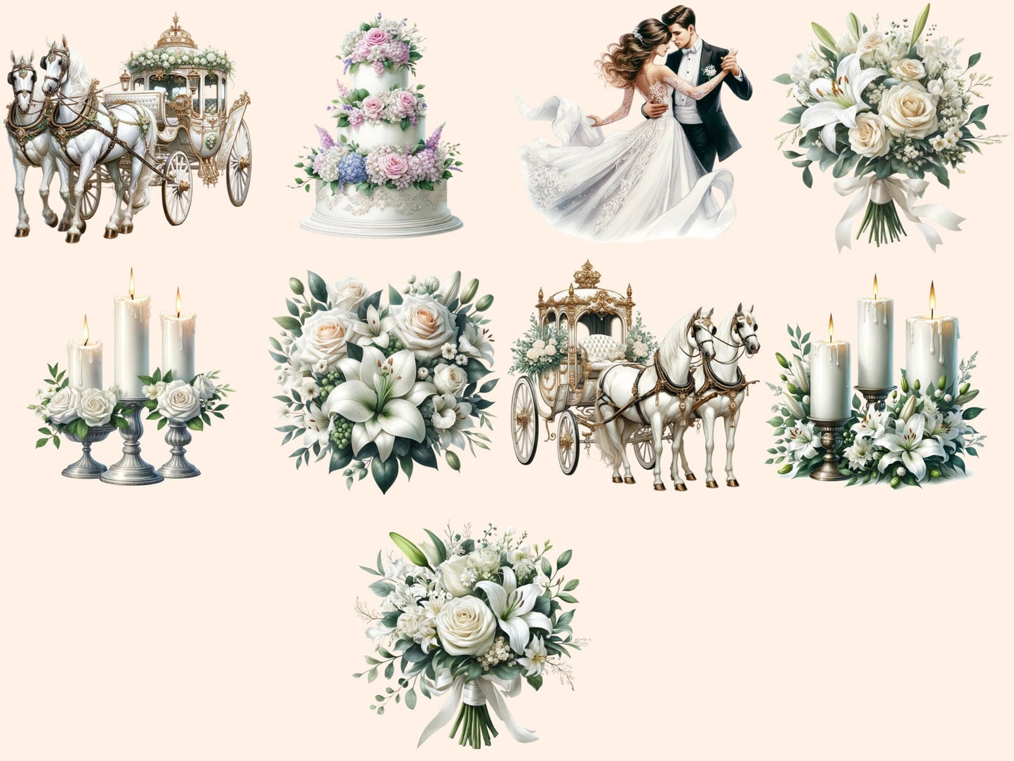 Wedding Clipart - High - Quality Instant Digital Download for Creative Projects