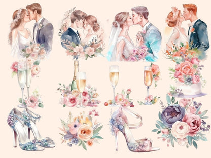 Wedding Watercolor Clipart bridal clipart - Wonders Artist
