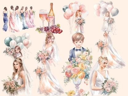 Wedding Watercolor Clipart bridal clipart - Wonders Artist