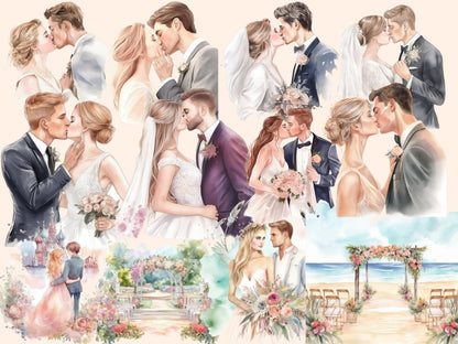 Wedding Watercolor Clipart bridal clipart - Wonders Artist