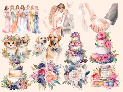 Wedding Watercolor Clipart bridal clipart - Wonders Artist