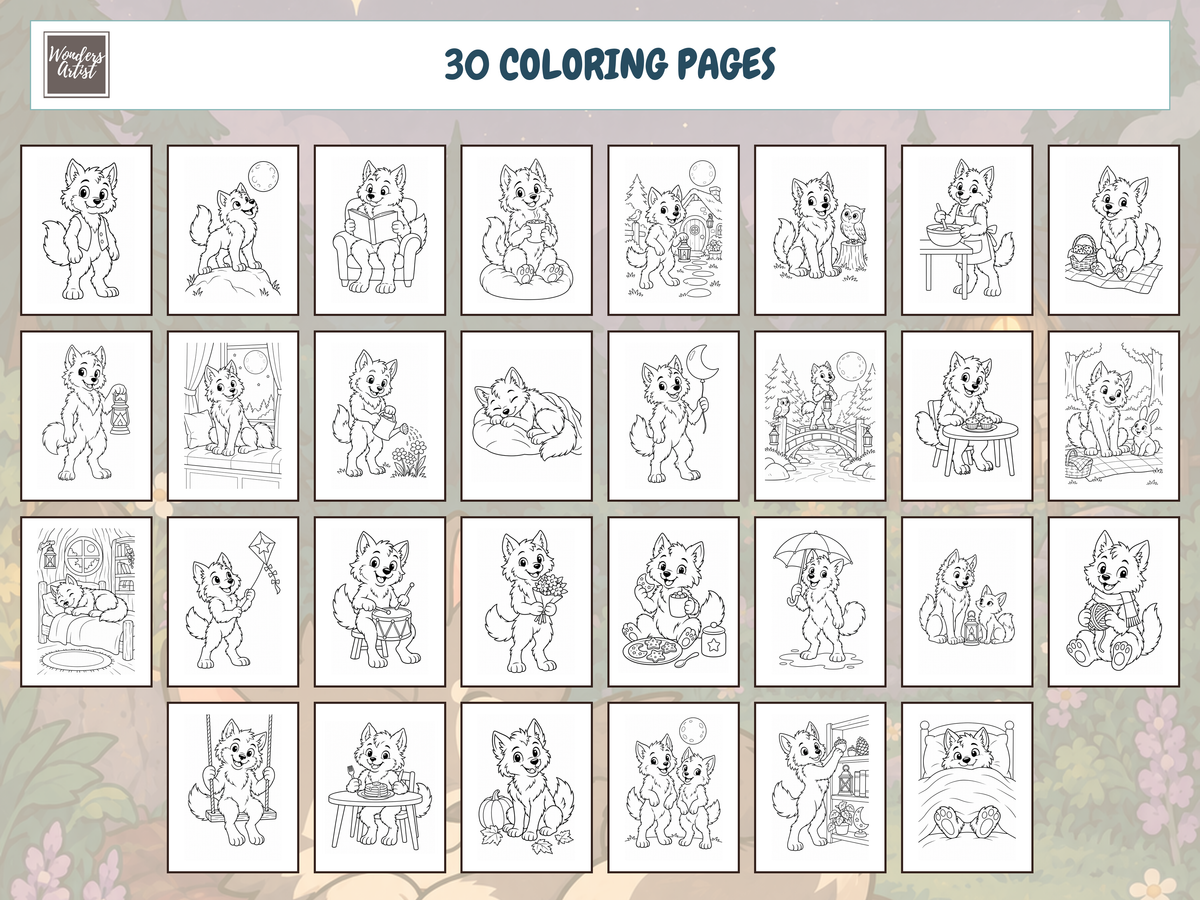 Werewolves Coloring Book — preview 2