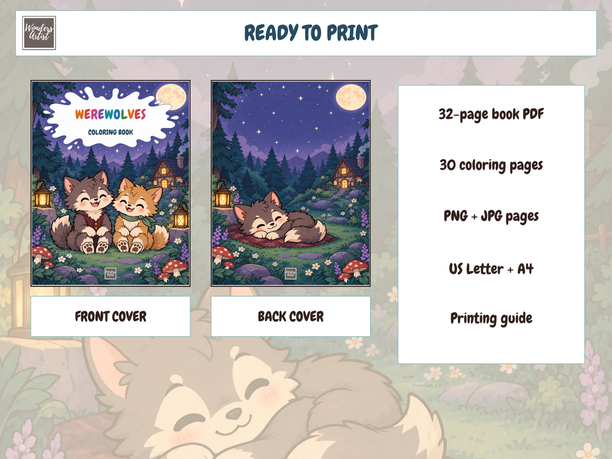 Werewolves Coloring Book — preview 5