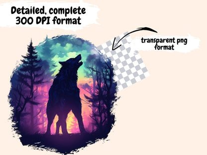 Werewolves Watercolor Clipart fantasy clipart - Wonders Artist