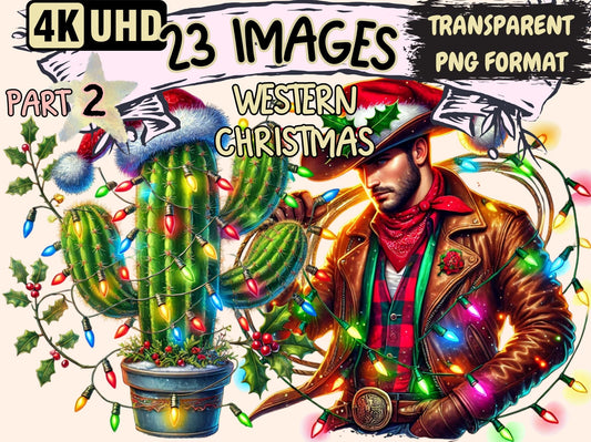 Western Christmas (P2) Clipart - High - Quality Instant Digital Download for Creative Projects