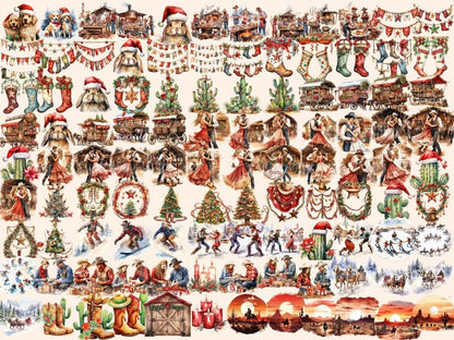 Western Christmas Watercolor Clipart christmas clipart - Wonders Artist