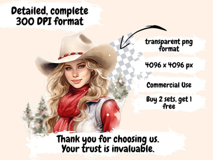 Western Christmas Watercolor Clipart christmas clipart - Wonders Artist