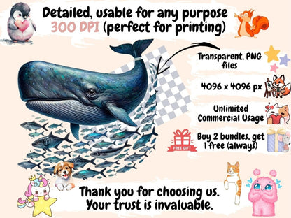 Whales Clipart Aquatic Animal Art - Wonders Artist