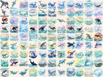 Whales Watercolor Clipart Baby Whale Art - Wonders Artist