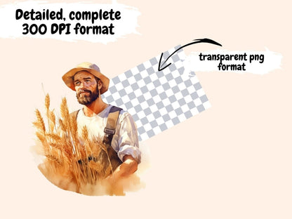 Wheat Fields Watercolor Clipart barn clipart - Wonders Artist