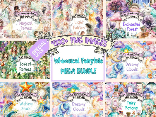 Whimsical Fairytale MEGA Clipart - High - Quality Instant Digital Download for Creative Projects