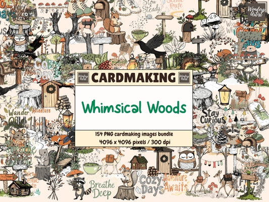 Whimsical Woods Cardmaking Clipart All Bundles Cardmaking Clipart - WondersArtist