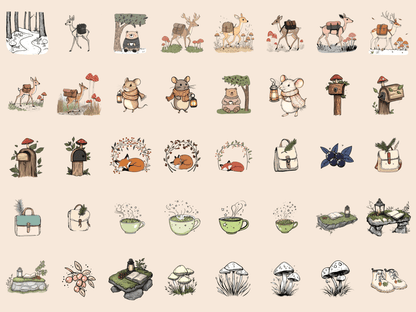 Whimsical Woods Cardmaking Clipart All Bundles Cardmaking Clipart - WondersArtist