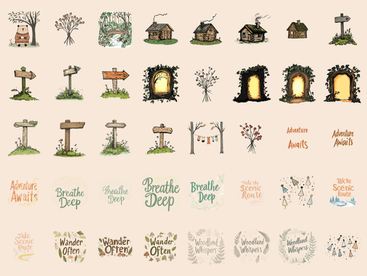 Whimsical Woods Cardmaking Clipart