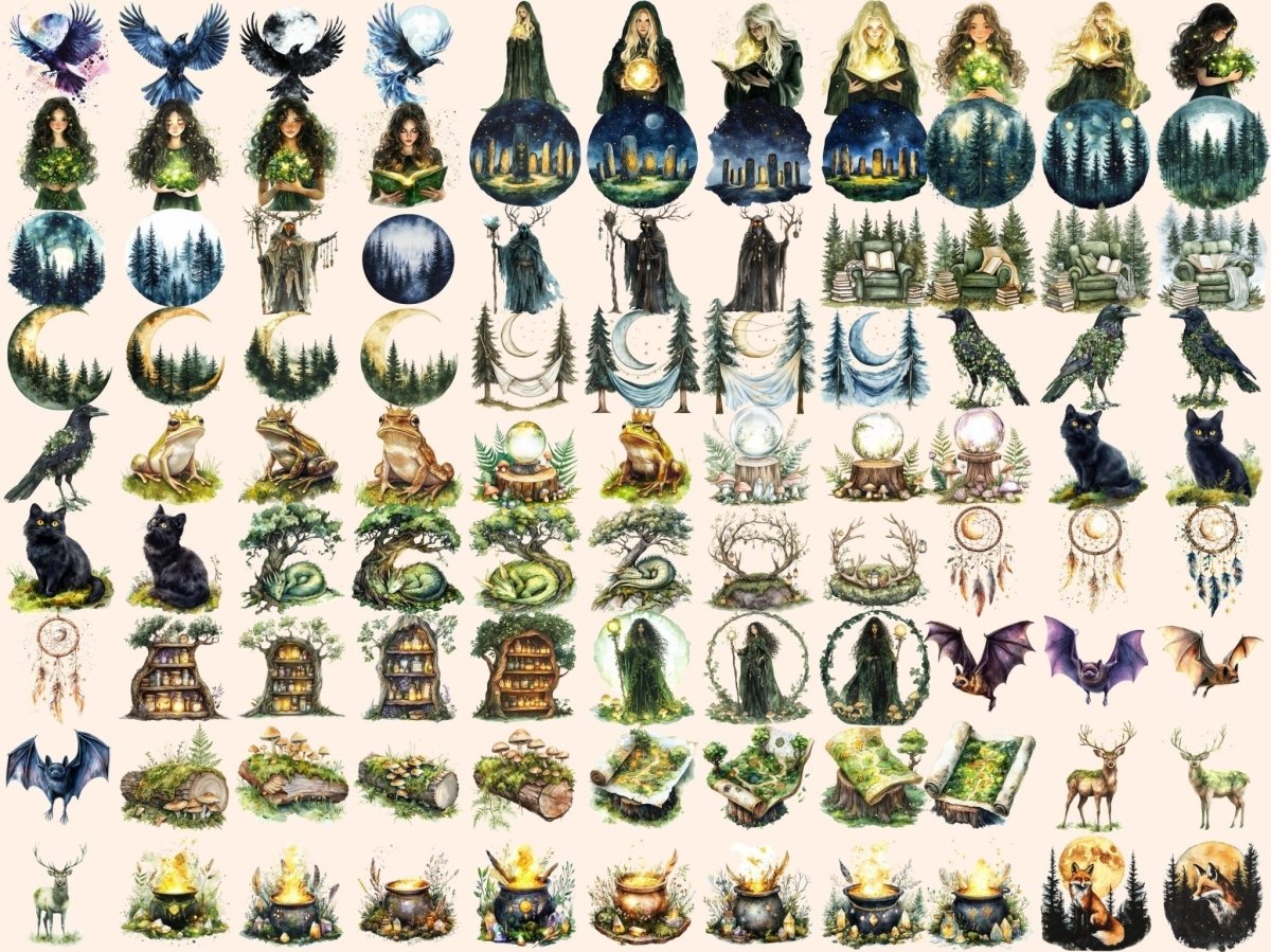 Whispering Pines Watercolor Clipart forest clipart forest designs forest graphics - WondersArtist