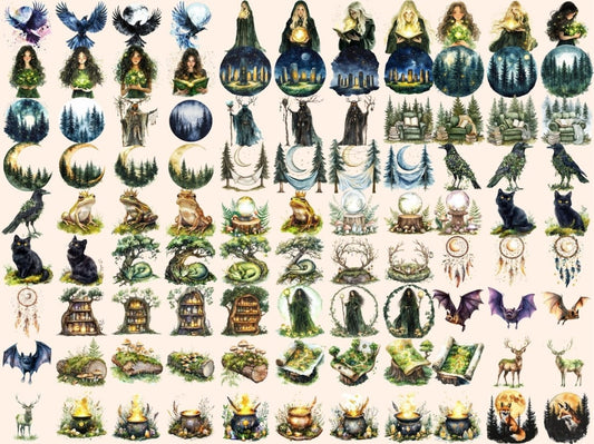 Whispering Pines Watercolor Clipart