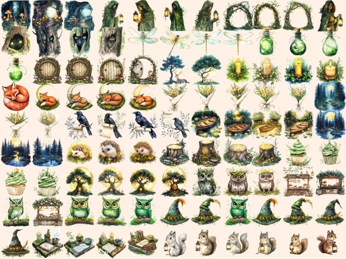 Whispering Pines Watercolor Clipart forest clipart forest designs forest graphics - WondersArtist