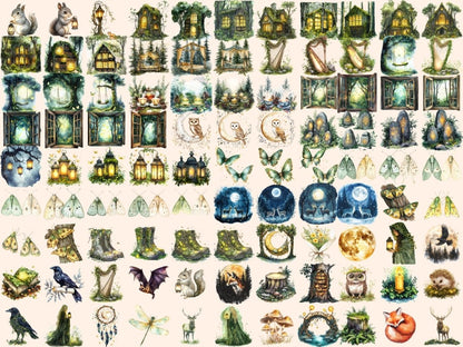 Whispering Pines Watercolor Clipart forest clipart forest designs forest graphics - WondersArtist