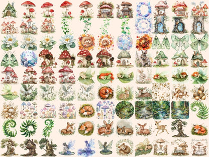 Whispering Woods Watercolor Clipart Enchanted Woods - Wonders Artist