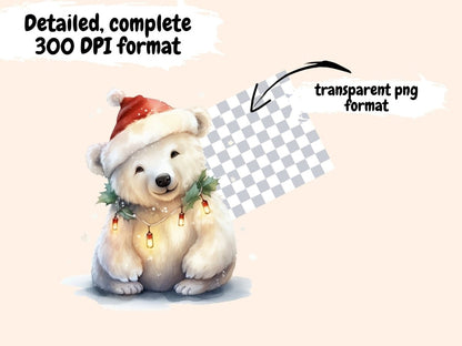 White Bears Watercolor Clipart arctic animals png - Wonders Artist