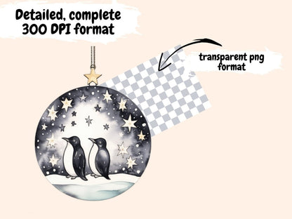 White & Black Christmas Ornaments Watercolor Clipart black and white xmas - Wonders Artist