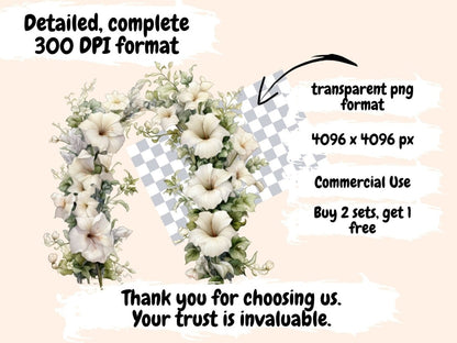 White Petunias Watercolor Clipart petunia clipart - Wonders Artist