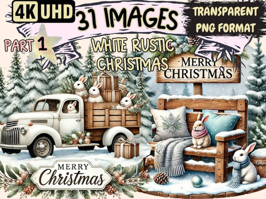 White Rustic Christmas Clipart christmas clipart - Wonders Artist