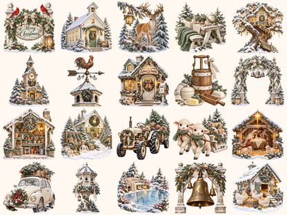 White Rustic Christmas Clipart — preview grid 4