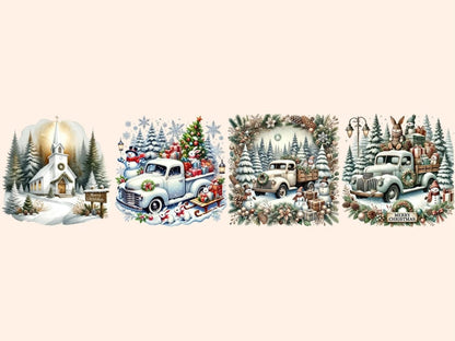 White Rustic Christmas (P3) Clipart christmas clipart - Wonders Artist