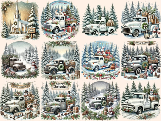 Bílý rustikální Vánoce (P3) Clipart