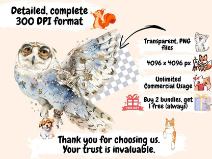 White Steampunk Watercolor Clipart ivory clipart - Wonders Artist