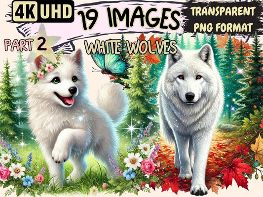 White Wolves (P2) Clipart snowy wolf PNG - Wonders Artist