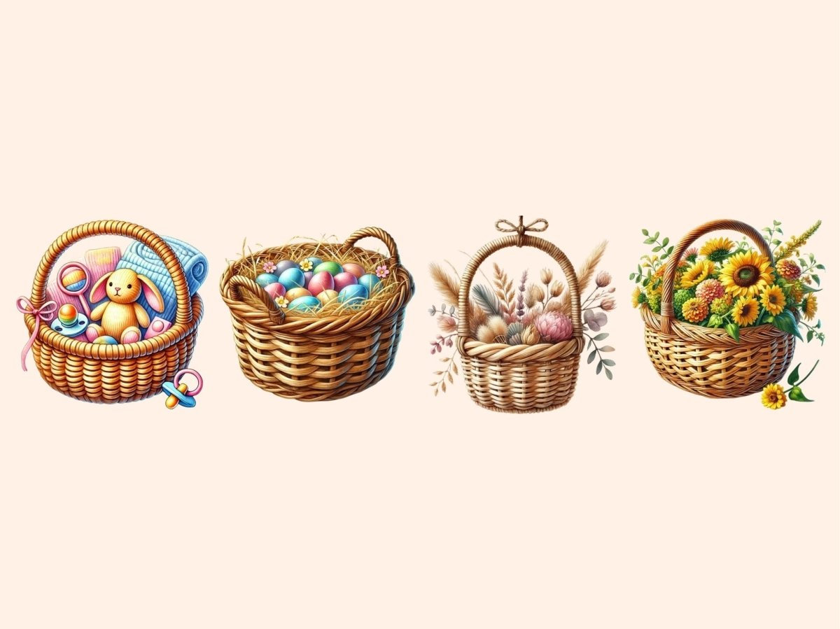 Wicker Baskets Clipart basket art basket clipart basket graphics - WondersArtist