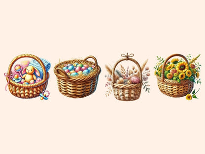 Wicker Baskets Clipart basket art basket clipart basket graphics - WondersArtist