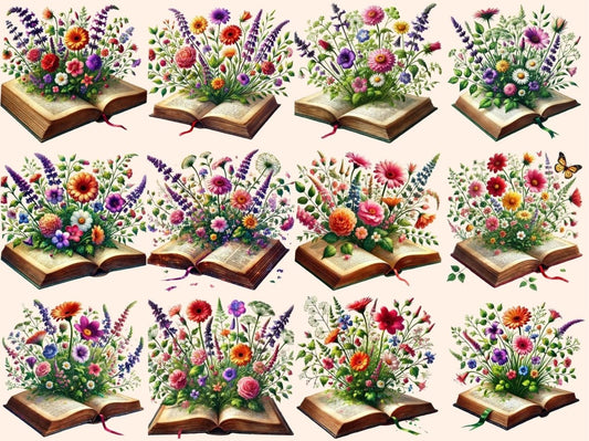 Wildflower Books Clipart