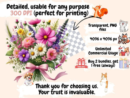 Wildflower Bouquets Clipart Bouquet design - Wonders Artist
