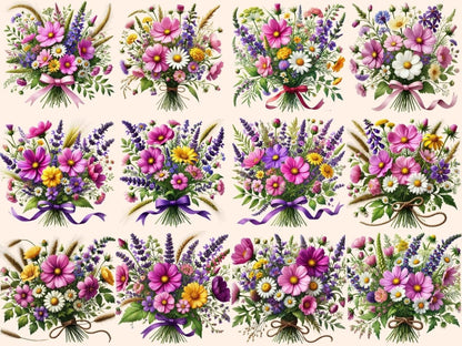 Wildflower Bouquets Clipart Bouquet design - Wonders Artist