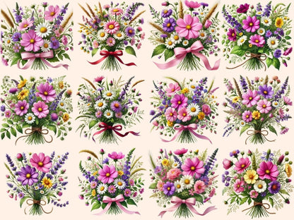 Wildflower Bouquets Clipart Bouquet design - Wonders Artist