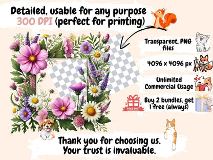 Wildflower Frames Clipart Cute frame art - Wonders Artist