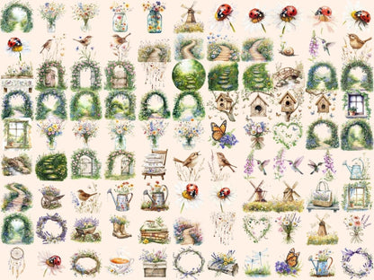 Wildflower Garden Watercolor Clipart blooming garden png - Wonders Artist