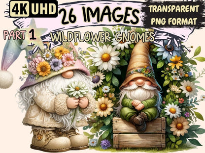 Wildflower Gnomes Clipart cartoon gnomes - Wonders Artist