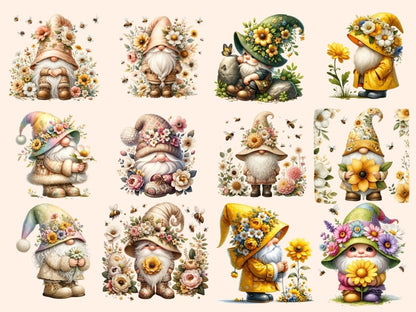 Wildflower Gnomes Clipart cartoon gnomes - Wonders Artist